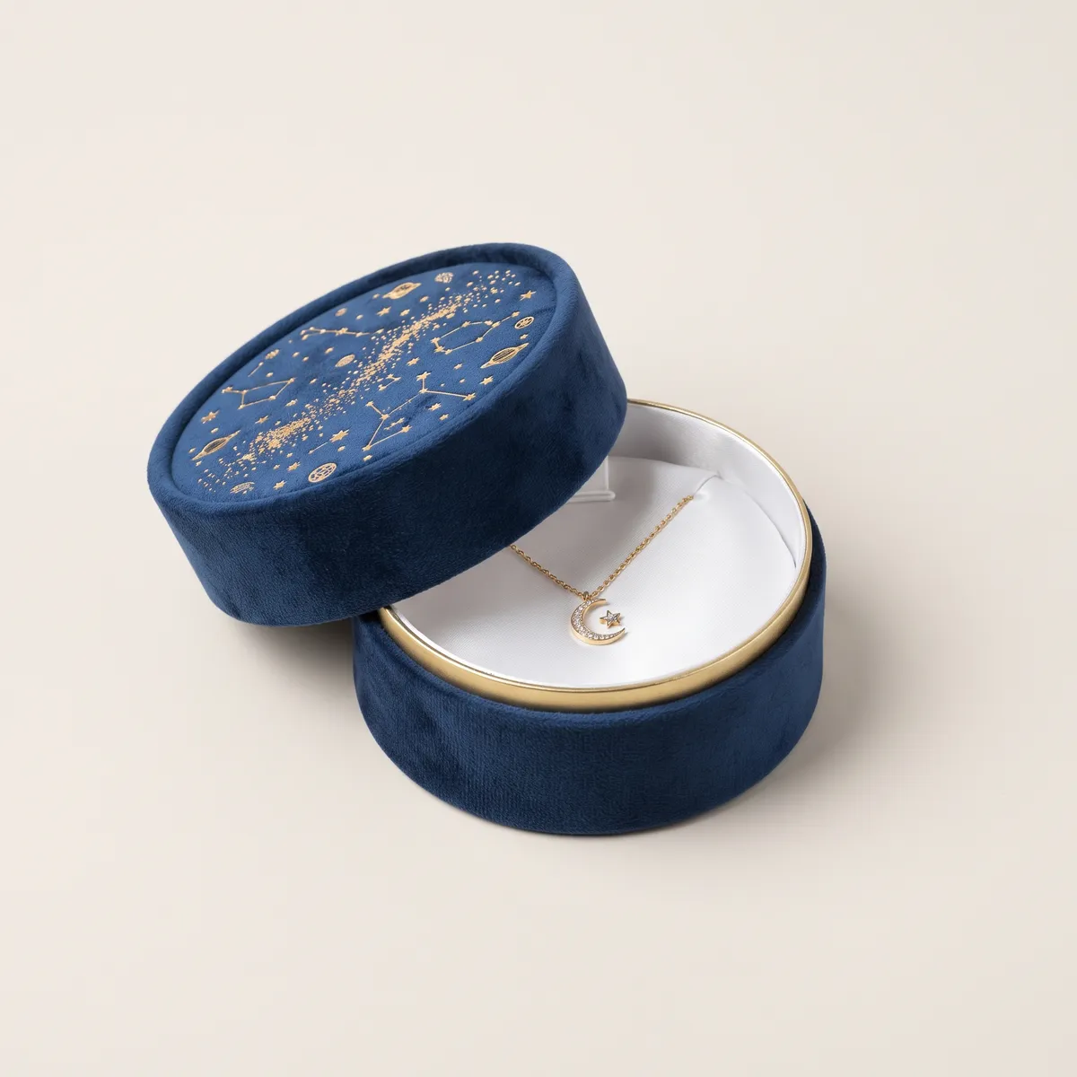 Custom Gold Foil Necklace Boxes by Packaging Hippo