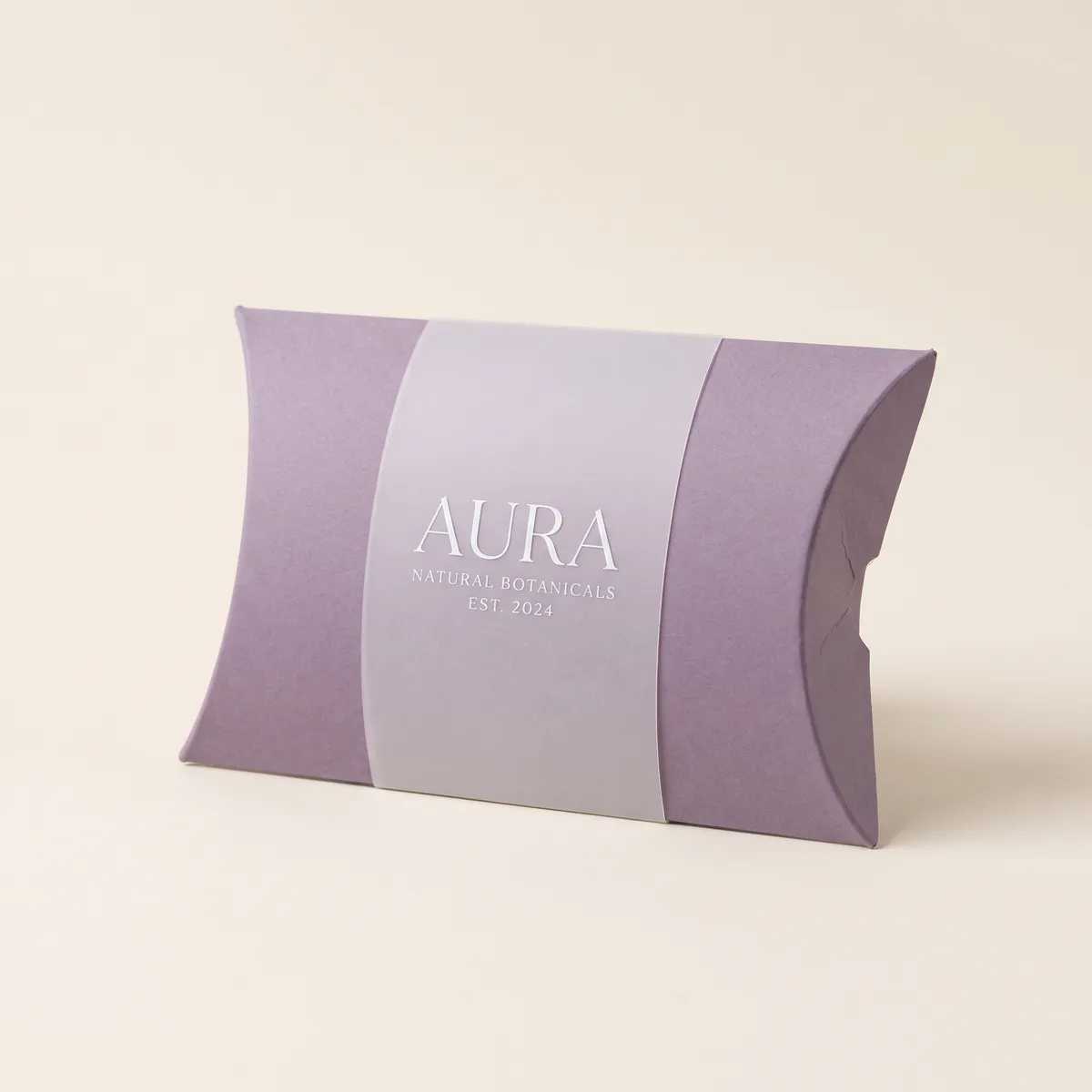 Custom Purple Pillow Boxes by Packaging Hippo